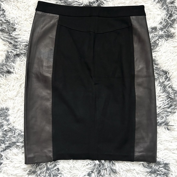 Diane von Furstenburg Lisa Leather Trim Skirt - Picture 3 of 8